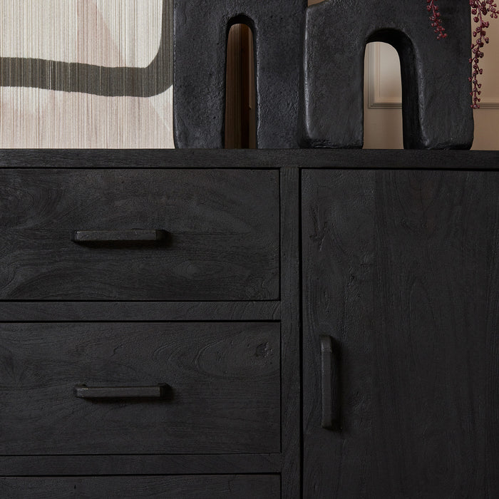 Dressoir Omaha Black | 220 cm-Dressoirs-Starfurn