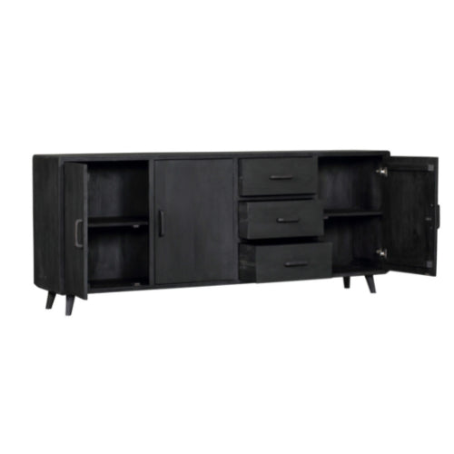 Dressoir Omaha Black | 220 cm-Dressoirs-Starfurn