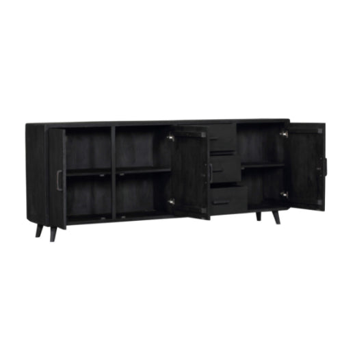 Dressoir Omaha Black | 220 cm-Dressoirs-Starfurn