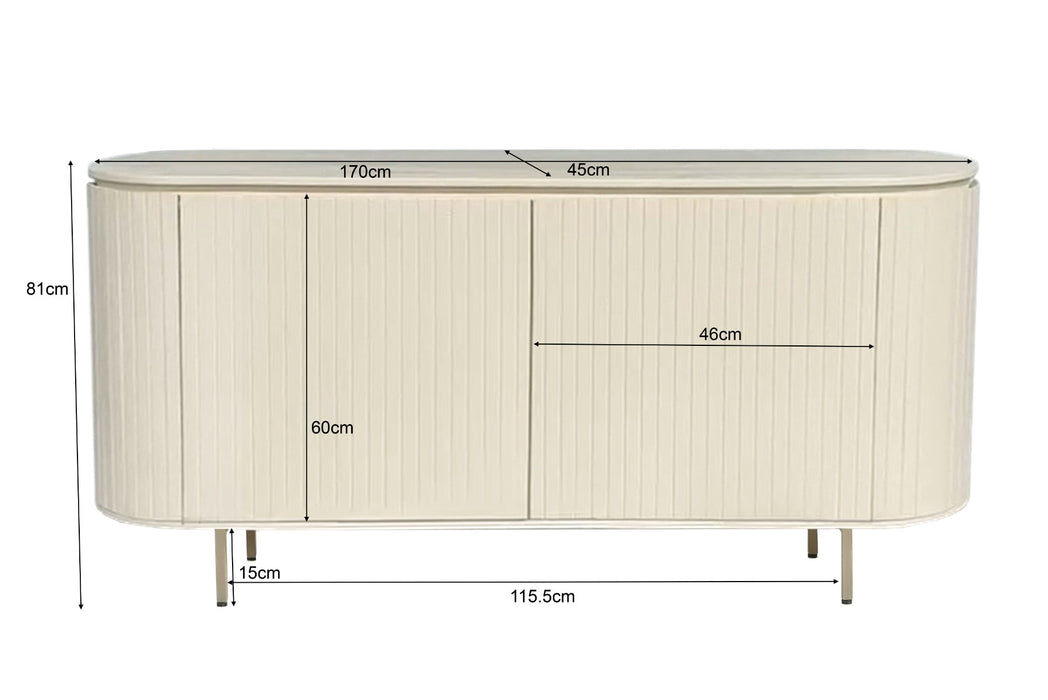 Dressoir Patou Mangohout Beige 43x170x81 cm-Livingfurn