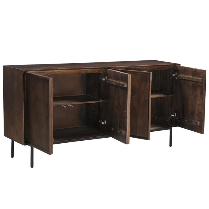 Dressoir Ravenstein Mangohout Bruin 86x40x180 cm-Dressoirs-Livingfurn