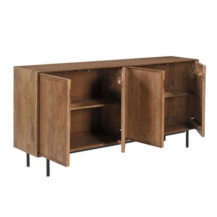Dressoir Ravenstein Mangohout Naturel hout 40x86x180 cm-Dressoirs-Livingfurn