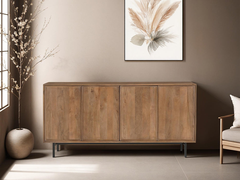 Dressoir Ravenstein Mangohout Naturel hout 40x86x180 cm-Livingfurn