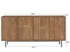 Dressoir Ravenstein Mangohout Naturel hout 40x86x180 cm-Livingfurn