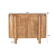 Dressoir Salano Mangohout Naturel hout 105x40x80 cm-Dressoirs-Livingfurn