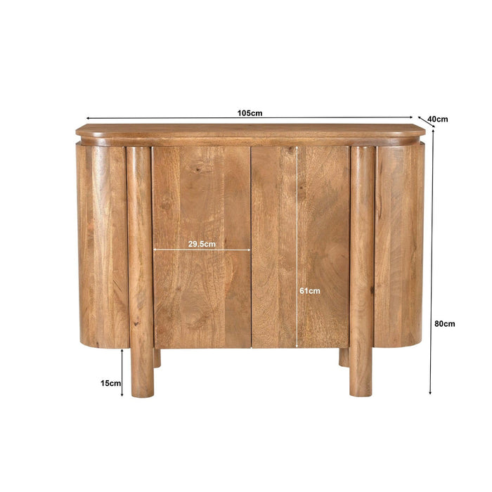 Dressoir Salano Mangohout Naturel hout 105x40x80 cm-Dressoirs-Livingfurn