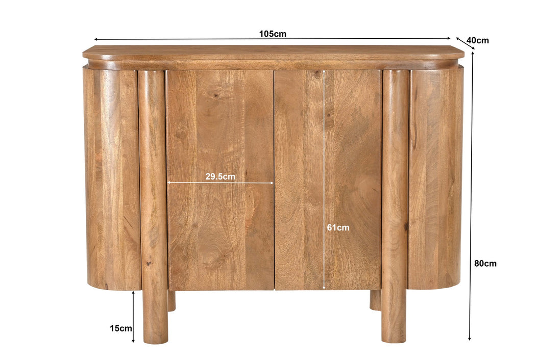 Dressoir Salano Mangohout Naturel hout 105x40x80 cm-Livingfurn