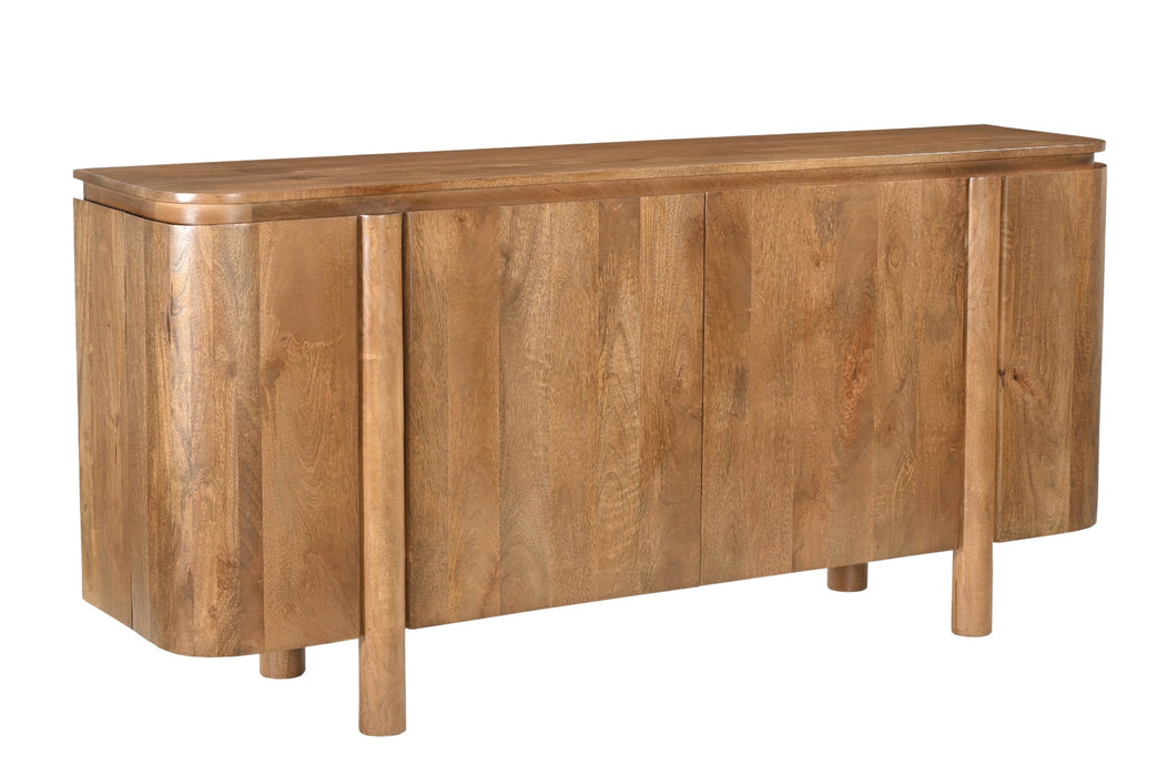 Dressoir Salano Mangohout Naturel hout 170x40 cm-Dressoirs-Livingfurn