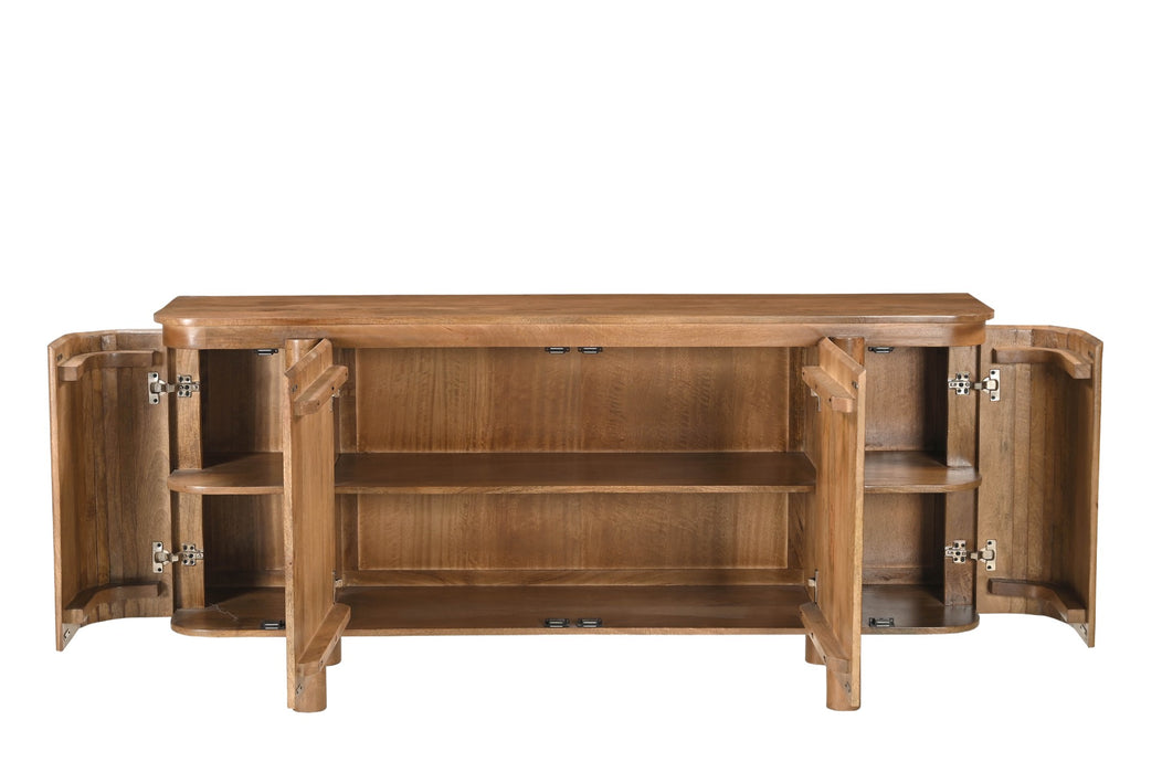 Dressoir Salano Mangohout Naturel hout 170x40 cm-Dressoirs-Livingfurn