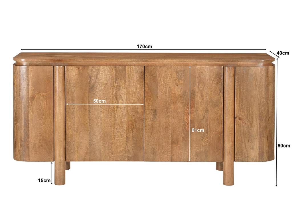 Dressoir Salano Mangohout Naturel hout 170x40x80 cm-Livingfurn