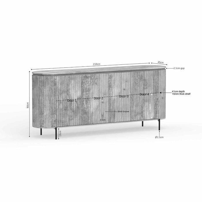 Dressoir Solana - 210 cm - Taupe-Dressoirs-Starfurn