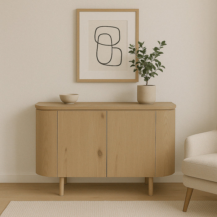 Dressoir Tobago Eikenhout fineer Naturel hout 115x43x81 cm-Dressoirs-Livingfurn