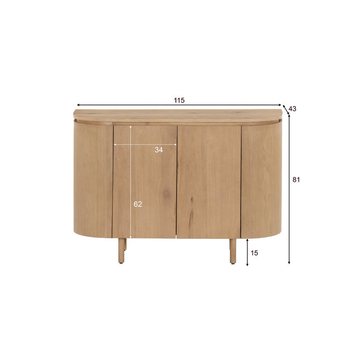 Dressoir Tobago Eikenhout fineer Naturel hout 115x43x81 cm-Dressoirs-Livingfurn