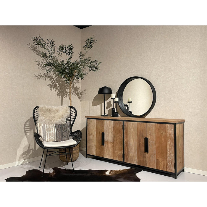 Dressoir Tomar Teakhout Naturel hout 185x40x85 cm-Dressoirs-Livingfurn