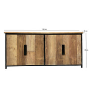 Dressoir Tomar Teakhout Naturel hout 185x40x85 cm-Dressoirs-Livingfurn