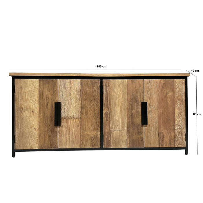 Dressoir Tomar Teakhout Naturel hout 185x40x85 cm-Dressoirs-Livingfurn