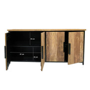 Dressoir Tomar Teakhout Naturel hout 185x40x85 cm-Dressoirs-Livingfurn