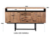 Dressoir Valdez Mangohout Naturel hout 150x40 cm-Dressoirs-Livingfurn