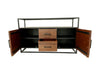 Dressoir Verona - 140x40x85 - Bruin/zwart - Oud hout/metaal-Dressoirs-HSM Collection