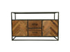 Dressoir Verona - 140x40x85 - Bruin/zwart - Oud hout/metaal-Dressoirs-HSM Collection