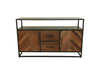 Dressoir Verona - 140x40x85 - Bruin/zwart - Oud hout/metaal-Dressoirs-HSM Collection