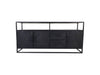 Dressoir Verona - 180x40x85 - Zwart - Mangohout/metaal-Dressoirs-HSM Collection