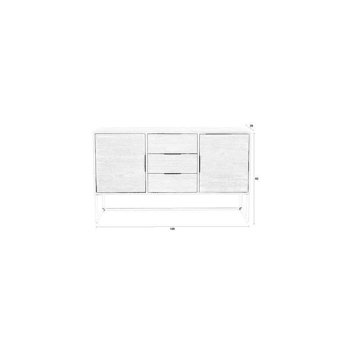 Dressoir Webster High Teak, Metaal Bruin 35x135 cm-Dressoirs-Creating Home
