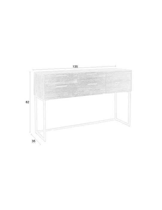 Dressoir Webster L Teak, Metaal Bruin 35x135 cm-Opbergkasten-Creating Home