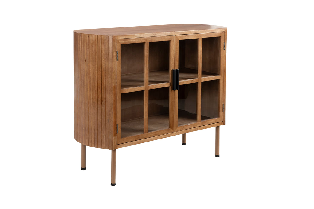 Dressoir Yaz High Rubber hout Bruin 38x100 cm-Dressoirs-Creating Home