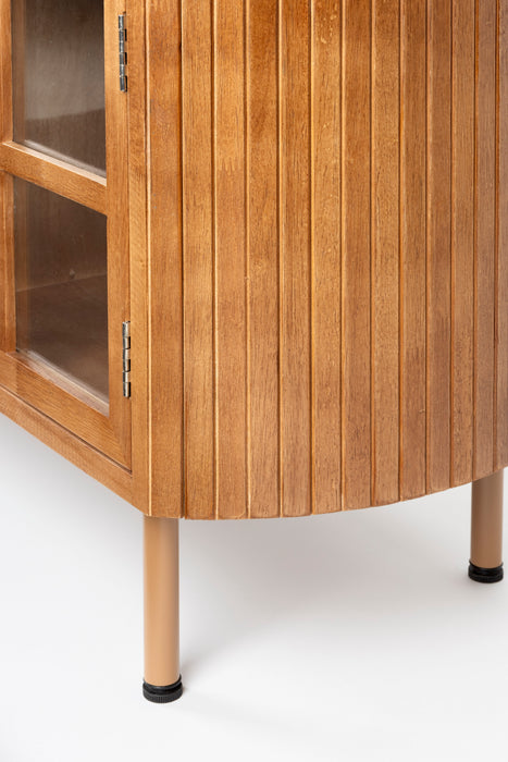 Dressoir Yaz Low Rubber hout Bruin 38x150 cm-Dressoirs-Creating Home