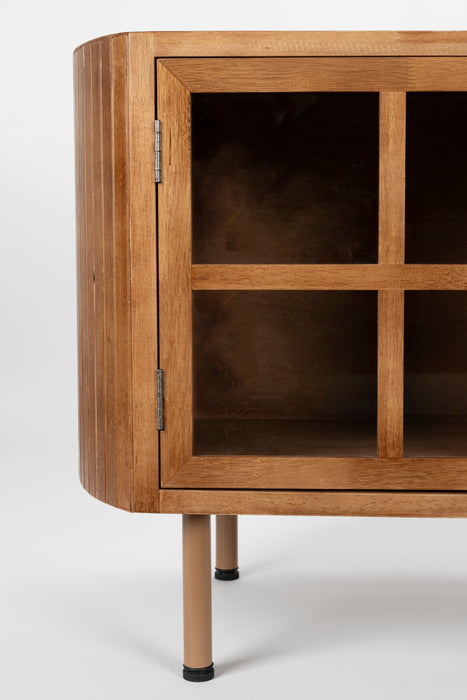 Dressoir Yaz Low Rubber hout Bruin 38x150 cm-Dressoirs-Creating Home