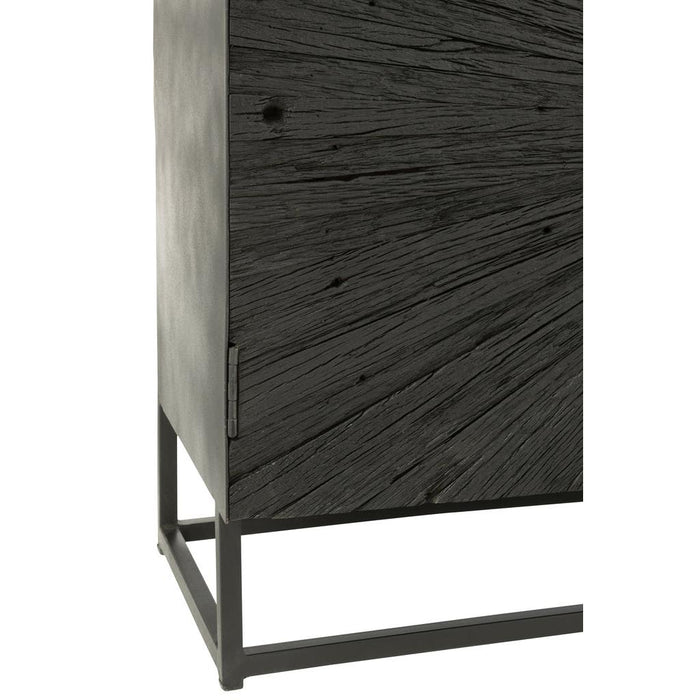 Dressoir Zwart Recycled hout 38x120 cm-Opbergkasten-J-Line