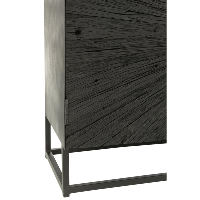 Dressoir Zwart Recycled hout 38x120 cm-Opbergkasten-J-Line