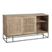 Dressoir met 3 schuifdeuren Woven Reed Mango Hout Natuurlijk-Dressoirs-J-Line