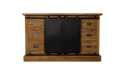 Dressoir zwartburn - 140x43x85- Naturel/zwart - Teak/metaal-Dressoirs-HSM Collection