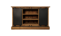 Dressoir zwartburn - 140x43x85- Naturel/zwart - Teak/metaal-Dressoirs-HSM Collection