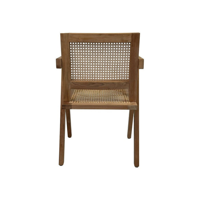 Eetkamer stoel - 56x52x83 - Naturel - Teak/rotan-Eetkamerstoelen-HSM Collection