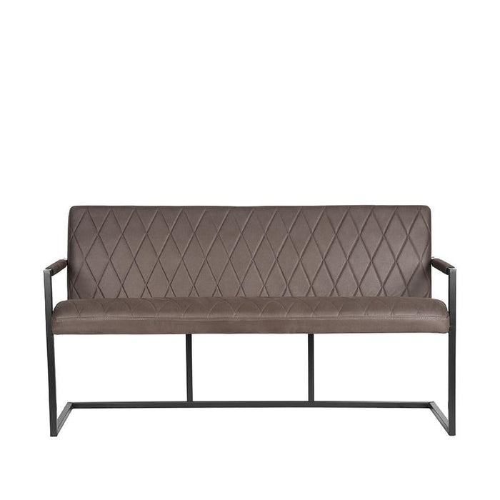 Eetkamerbank Denmark - Antraciet - Microfiber - 155 cm-Eetkamerbanken-LABEL51