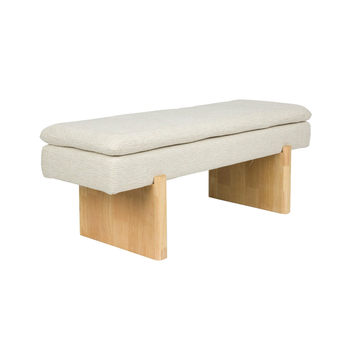 Eetkamerbank Jappo Polyester, Pine hout Grijs 120x40 cm-Eetkamerbanken-Creating Home