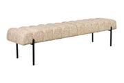 Eetkamerbank Jethro 160 Polyester, Metaal Beige 41.5x160-Eetkamerbanken-Creating Home