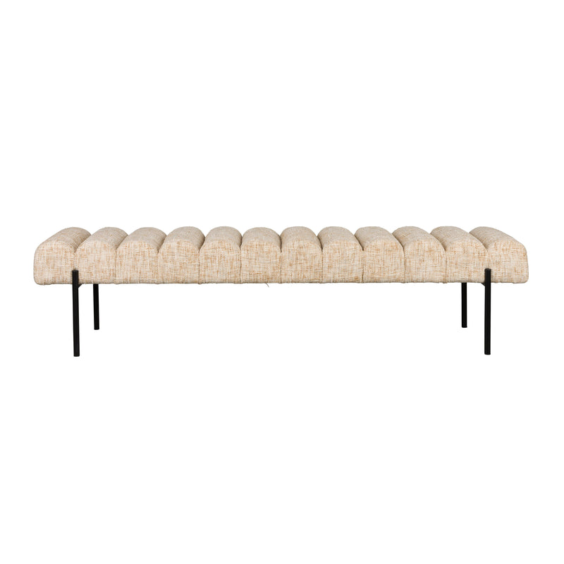Eetkamerbank Jethro 160 Polyester, Metaal Beige 41.5x160-Eetkamerbanken-Creating Home
