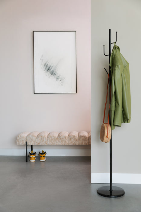 Eetkamerbank Jethro 160 Polyester, Metaal Beige 41.5x160 cm-Eetkamerbanken-Creating Home