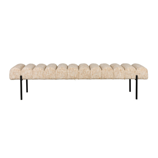 Eetkamerbank Jethro 160 Polyester, Metaal Beige 41.5x160 cm-Eetkamerbanken-Creating Home