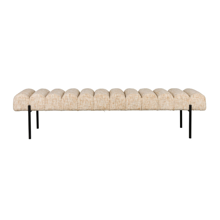 Eetkamerbank Jethro 160 Polyester, Metaal Beige 41.5x160 cm-Eetkamerbanken-Creating Home