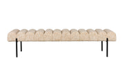 Eetkamerbank Jethro 180 Polyester, Metaal Beige 41.5x180-Eetkamerbanken-Creating Home