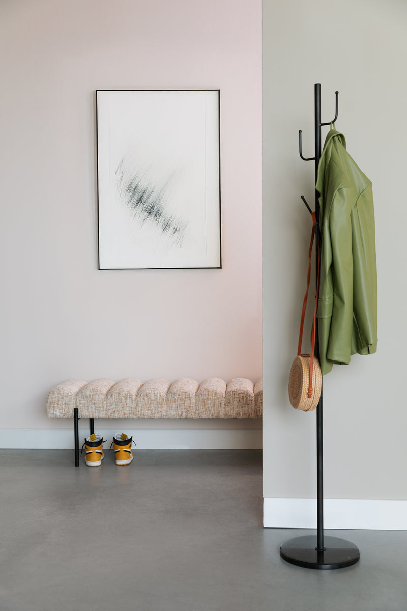 Eetkamerbank Jethro 180 Polyester, Metaal Beige 41.5x180-Eetkamerbanken-Creating Home
