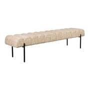 Eetkamerbank Jethro 180 Polyester, Metaal Beige 41.5x180-Eetkamerbanken-Creating Home