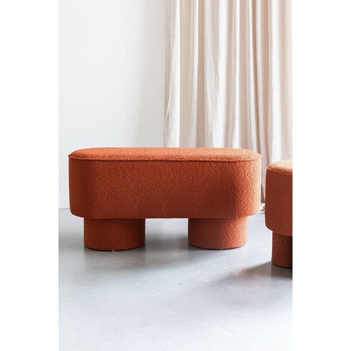 Eetkamerbank Marcos Stof, Polyester, Pine hout Bruin 35x93 cm-Eetkamerbanken-Creating Home