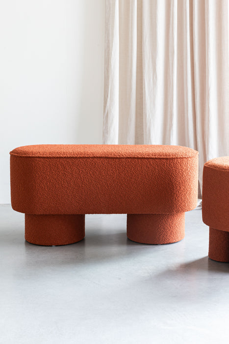 Eetkamerbank Marcos Stof, Polyester, Pine hout Bruin 35x93 cm-Eetkamerbanken-Creating Home
