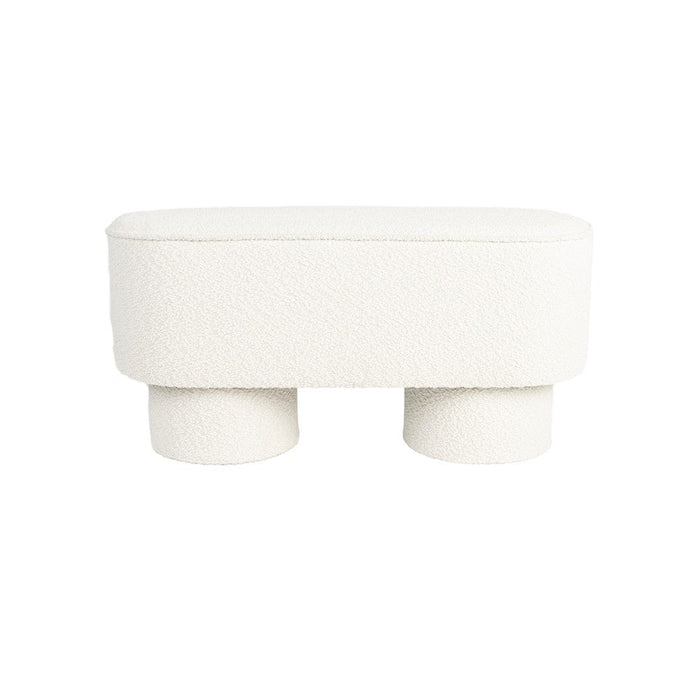 Eetkamerbank Marcos Stof, Polyester, Pine hout Wit 35x93-Eetkamerbanken-Creating Home